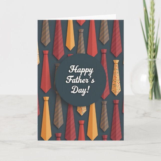 Necktie Pattern Fathers Day Card (Front)