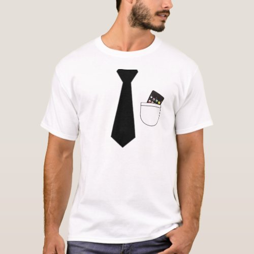 necktiephone in pocket printed T_Shirt