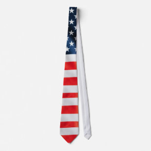 Necktie USA Flag Stars Top Stripes Patriotic Bold