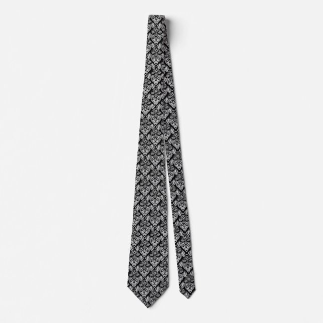 NeckTie with black and gray pattern (Front)