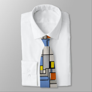 Necktie with Mondrian-Inspired Design: A Stylish