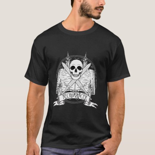 Necromancer Skull Dungeons Master Gamer Nerds Fant T_Shirt