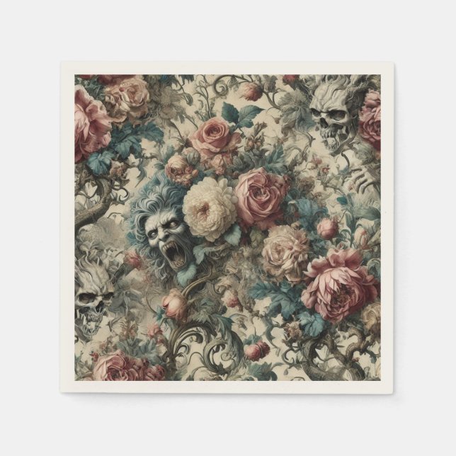 Necromancy of the Gnashed – Gothic Victorian  Napkins (Front)