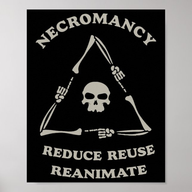 Necromancy Reduce Reuse Reanimate Funny Skeleton M Poster (Front)