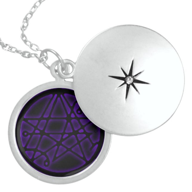 Necronomicon - Gateway Void Symbol Talisman Sterling Silver Necklace (Front)