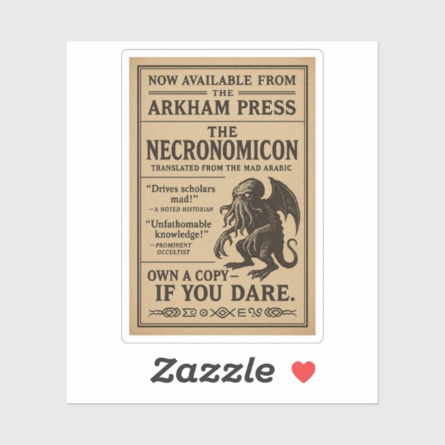  Necronomicon – Now Available from Arkham Press Sticker (Sheet)