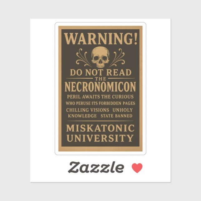  Necronomicon – Precautionary Banned by Miskatonic Sticker (Sheet)