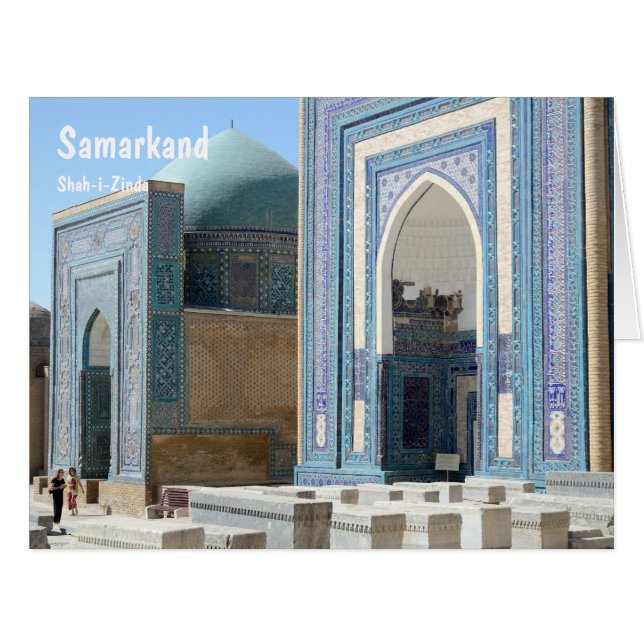 Necropolis of Shah-i-Zinda in Samark Greeting Card (Front Horizontal)