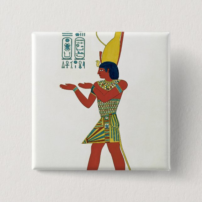 Nectanebo I wearing the double crown Pinback Button (Front)