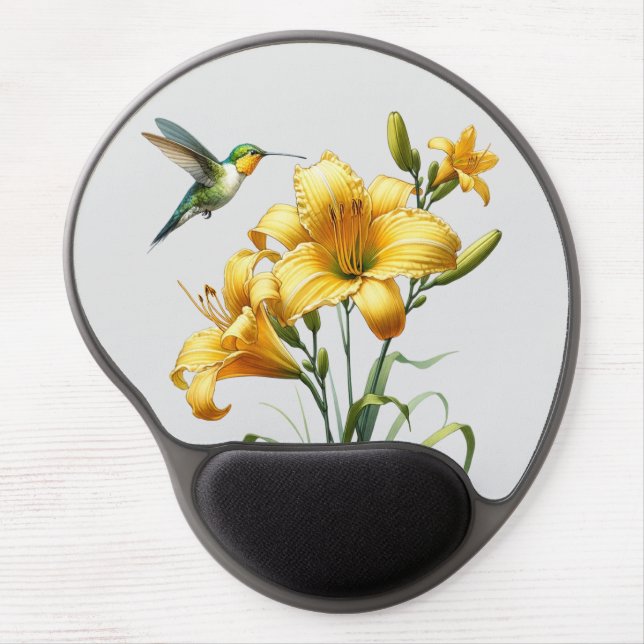 Nectar Blaster: Hummingbird & Lily Mousepad (Front)