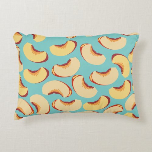 Nectarine Fruit Pattern Accent Pillow