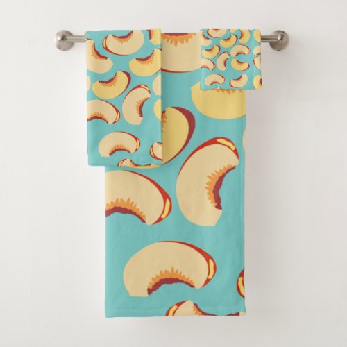 Nectarine Fruit Pattern Bath Towel Set
