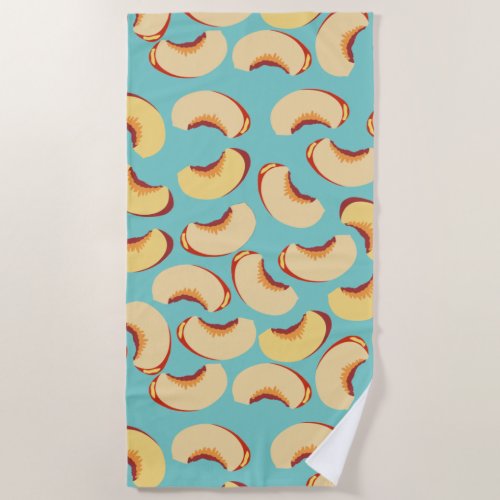 Nectarine Fruit Pattern Beach Towel