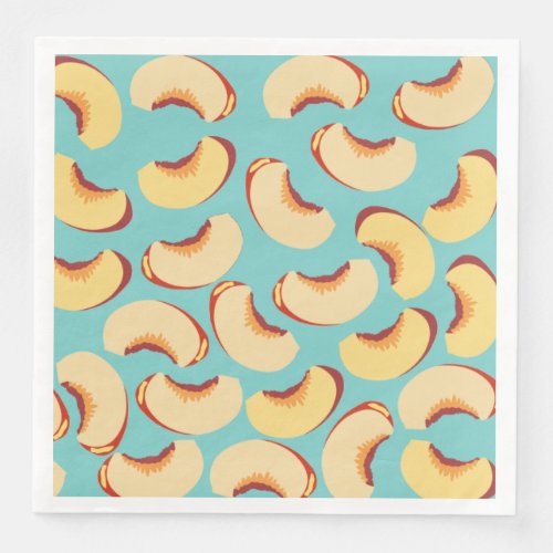 Nectarine Fruit Pattern Paper Dinner Napkins