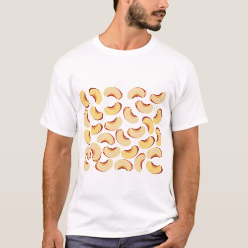Nectarine Fruit Pattern T_Shirt