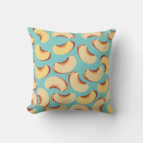 Nectarine Fruit Pattern Throw Pillow