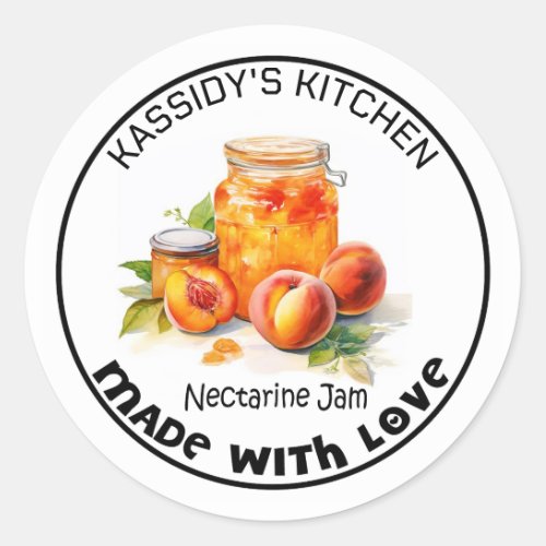 Nectarine Jam Classic Round Sticker