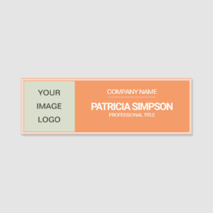 Nectarine Orange Sophistication Modern Name Tag