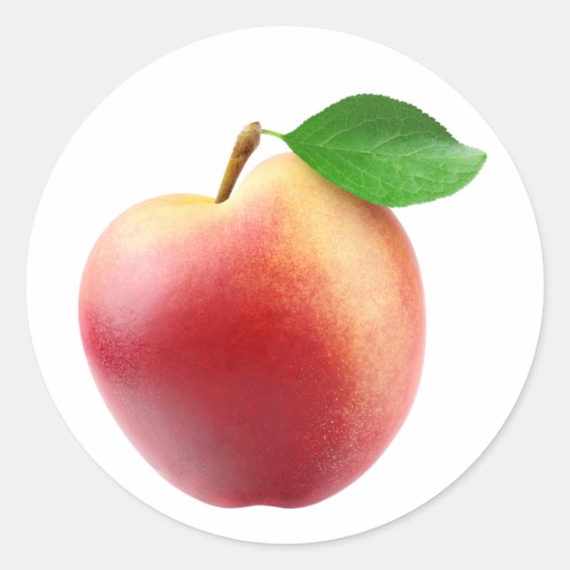 Nectarine peach classic round sticker (Front)