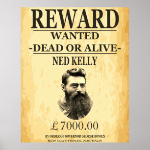 Ned Kelly Bushranger 🏴☠️ Famous Australian Outlaw Poster