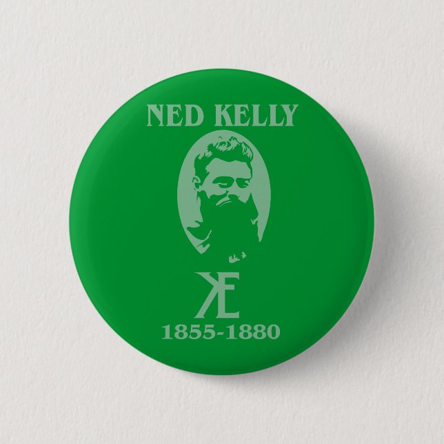 Ned Kelly Design Pinback Button (Front)