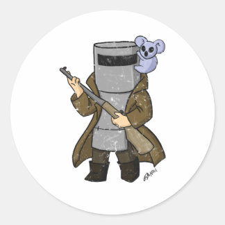 ned kelly distressed classic round sticker