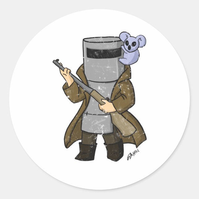 ned kelly distressed classic round sticker (Front)