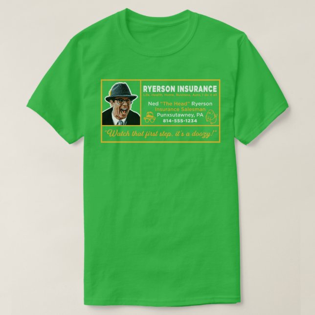Ned Ryerson Insurance Salesman T-Shirt (Design Front)
