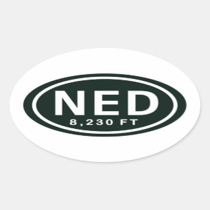 Nederland Colorado 8,230 FT NED Rocky Mountain Oval Sticker
