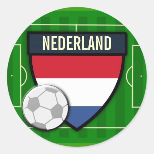 Nederland Netherlands Soccer Classic Round Sticker