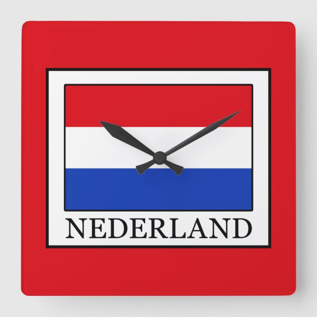 Nederland Square Wall Clock (Front)