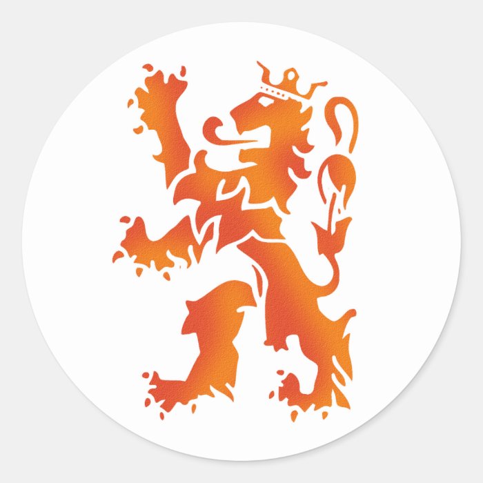 Nederland wereldkampioen 2010 lion round sticker