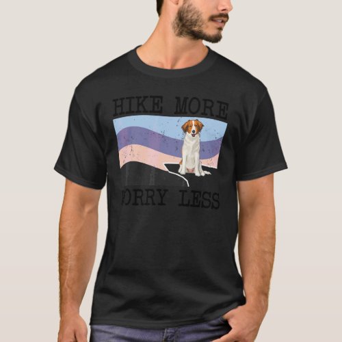 Nederlandse Kooikerhondje Hike More Worry Less Dog T-Shirt
