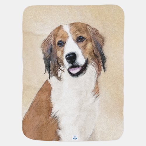 Nederlandse Kooikerhondje Painting _ Dog Art Baby Blanket