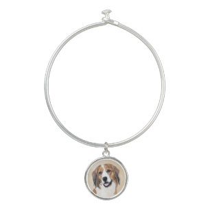 Nederlandse Kooikerhondje Painting - Dog Art Bangle Bracelet