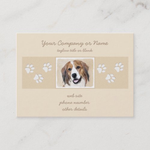 Nederlandse Kooikerhondje Painting _ Dog Art Business Card