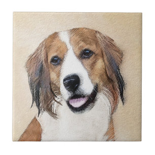Nederlandse Kooikerhondje Painting - Dog Art Ceramic Tile