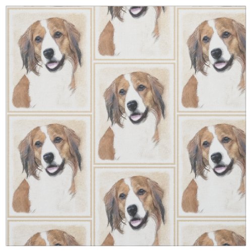 Nederlandse Kooikerhondje Painting _ Dog Art Fabric