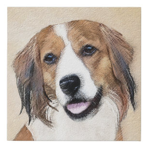 Nederlandse Kooikerhondje Painting - Dog Art Faux Canvas Print