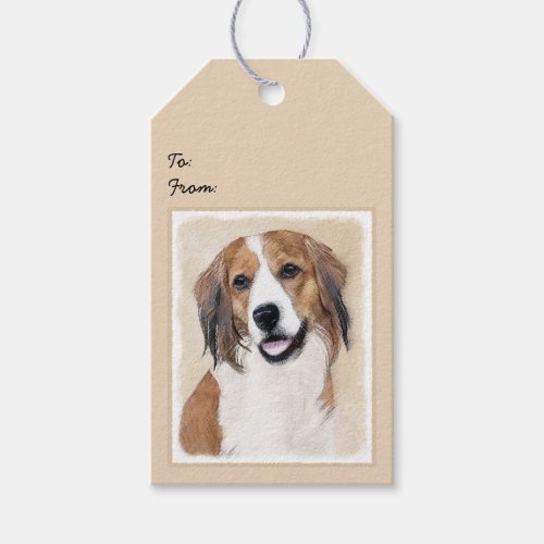 Nederlandse Kooikerhondje Painting _ Dog Art Gift Tags