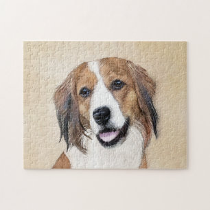 Nederlandse Kooikerhondje Painting - Dog Art Jigsaw Puzzle