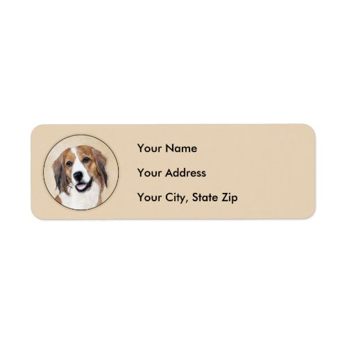 Nederlandse Kooikerhondje Painting _ Dog Art Label