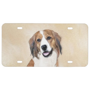Nederlandse Kooikerhondje Painting - Dog Art License Plate