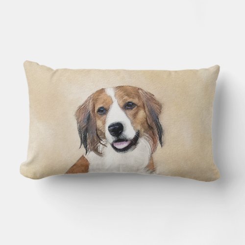 Nederlandse Kooikerhondje Painting _ Dog Art Lumbar Pillow