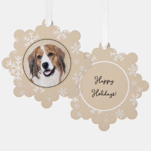 Nederlandse Kooikerhondje Painting - Dog Art Ornament Card