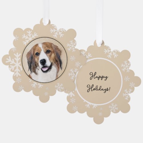 Nederlandse Kooikerhondje Painting _ Dog Art Ornament Card