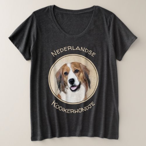 Nederlandse Kooikerhondje Painting _ Dog Art Plus Size T_Shirt