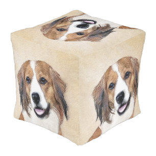 Nederlandse Kooikerhondje Painting - Dog Art Pouf