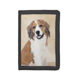 Nederlandse Kooikerhondje Painting - Dog Art Tri-fold Wallet