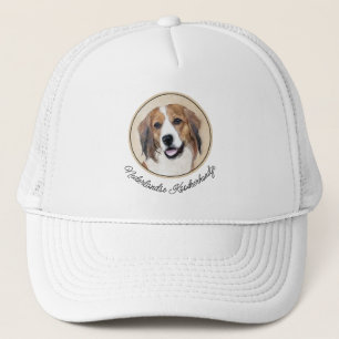 Nederlandse Kooikerhondje Painting - Dog Art Trucker Hat